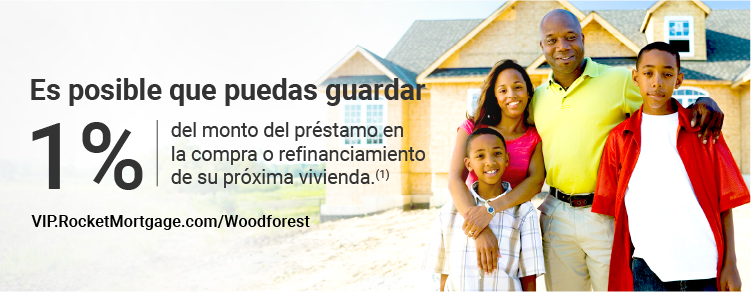 Es posible que puedas guardar 1% del monto del préstamo en la compra o refinanciamiento de su próxima vivienda(1). VIP.RocketMortgage.com/Woodforest