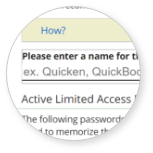 Step 4, enter a name for the new password being generated