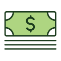 Dollar bill with lines underneath
