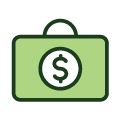 Briefcase with Dollar Bill