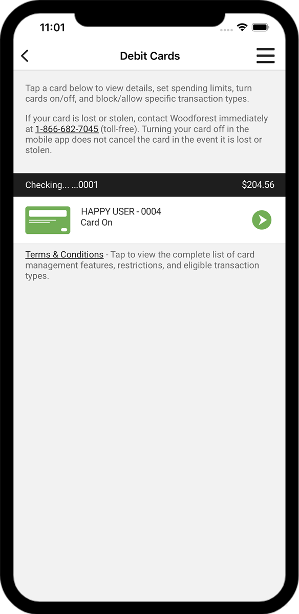 Debit Card Management