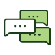Three speech bubbles