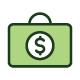 Briefcase with dollar sign
